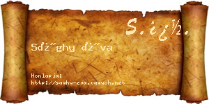 Sághy Éva névjegykártya